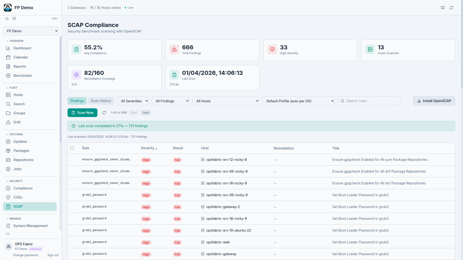 OpsFabric SCAP Remediation