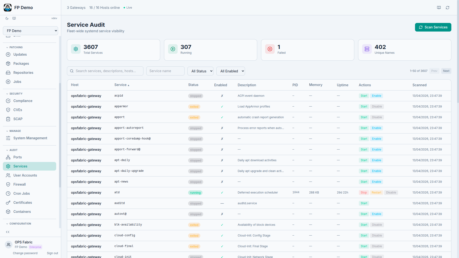 OpsFabric Fleet Services