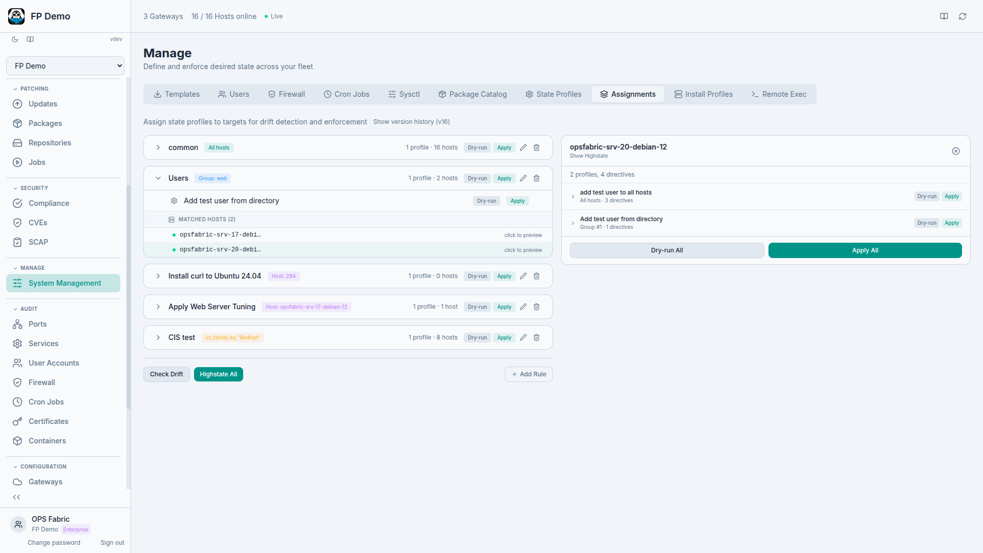 OpsFabric State Assignments