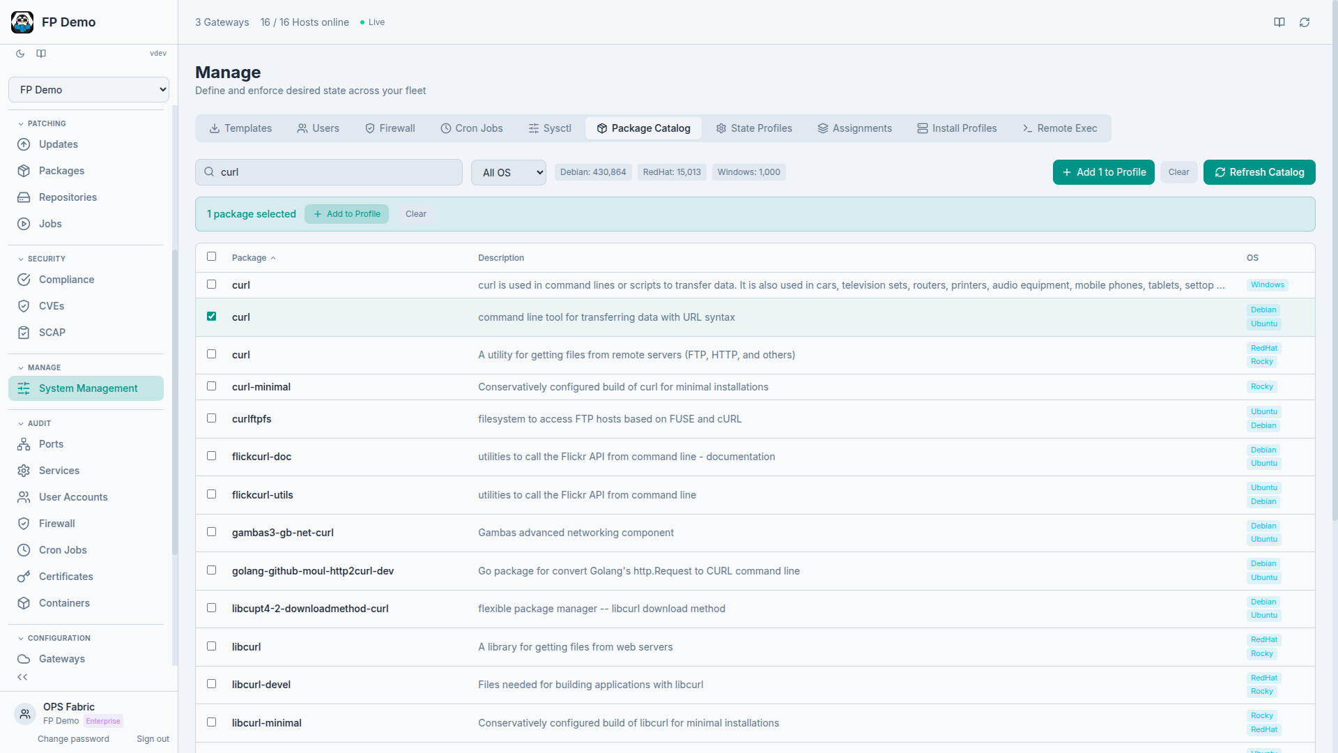 OpsFabric Package Catalog