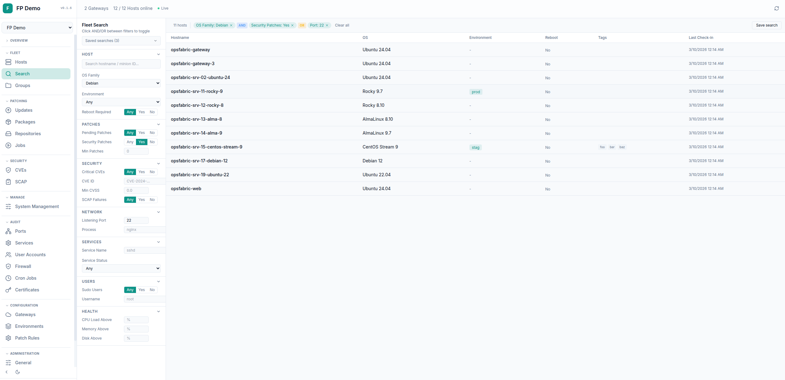 OpsFabric Fleet Search