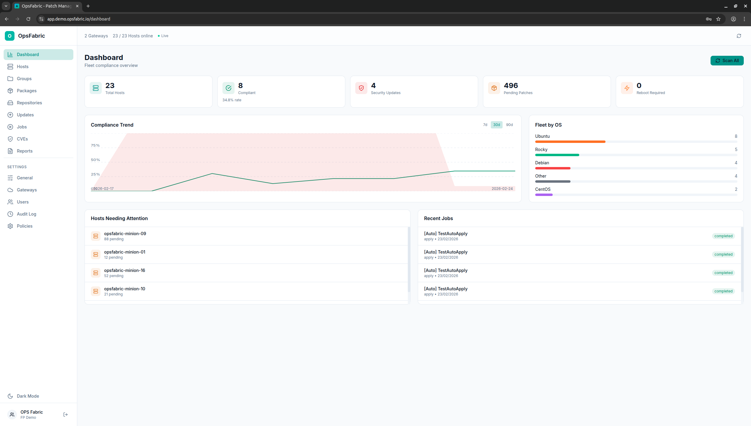 OpsFabric Dashboard